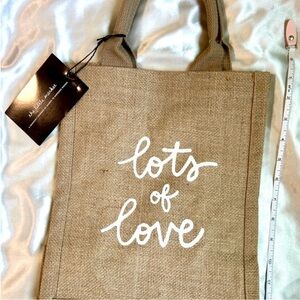 Lots of Love Burlap Tote Bag